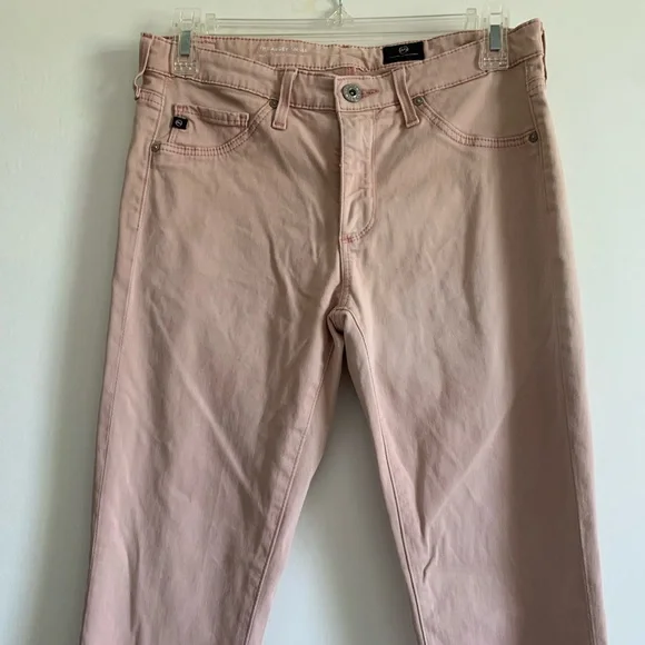 AG Adriano Goldschmied Light Pink ‘The Abbey Ankle’ Mid Rise Super Skinny Jeans - Picture 3 of 6